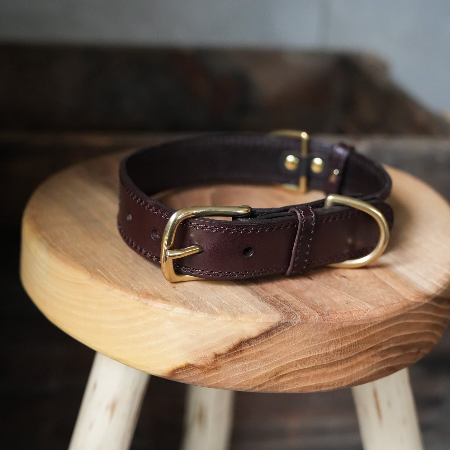 Luxe Leather Collar - Rich Brown