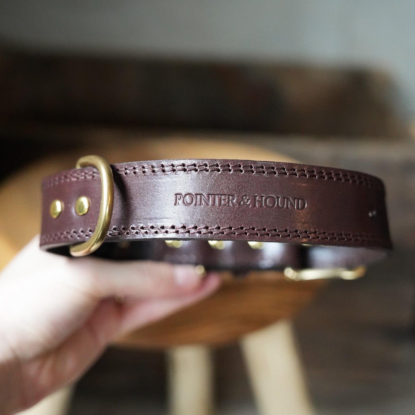 Luxe Leather Collar - Rich Brown