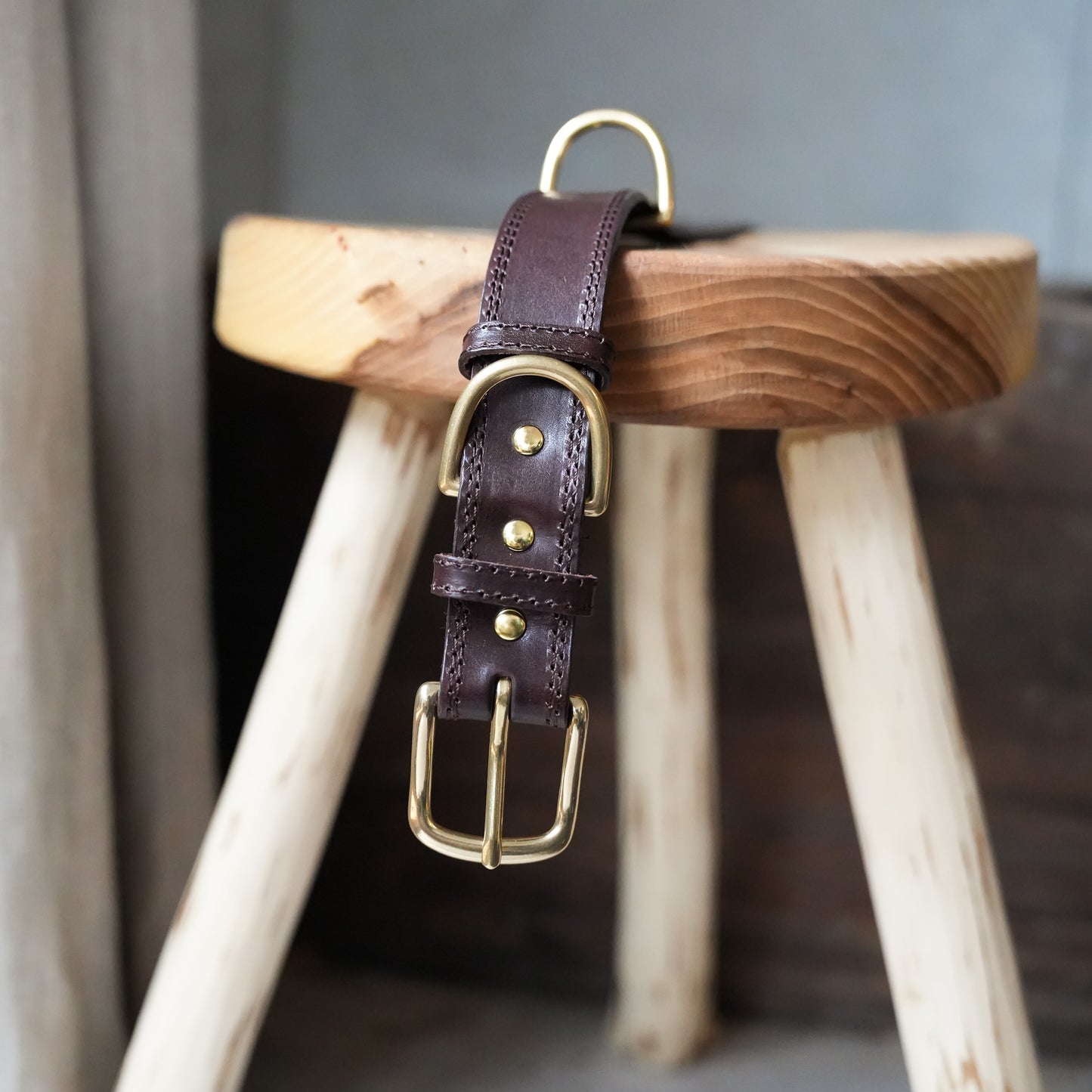 Luxe Leather Collar - Rich Brown