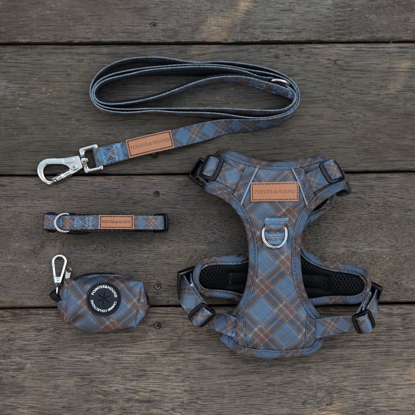 Signature Leash - Blue Tartan