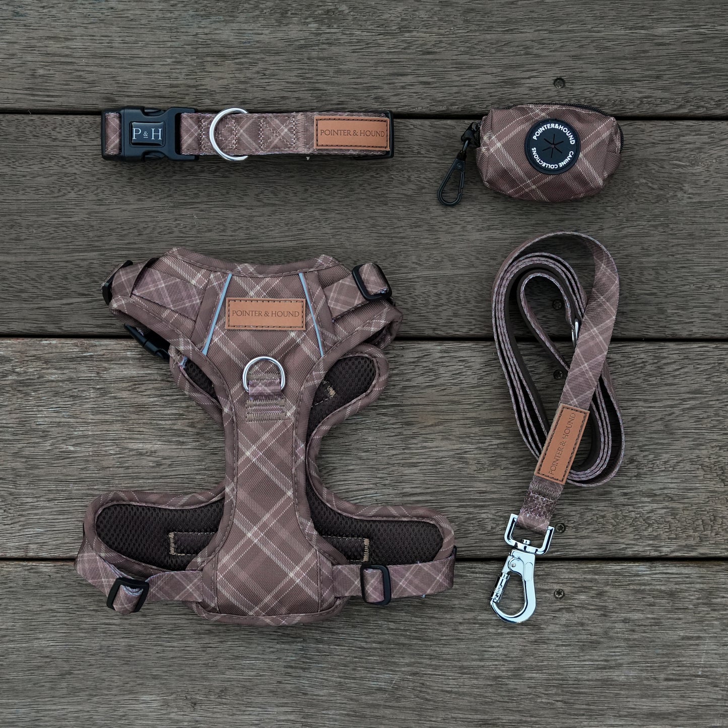 Signature Leash - Brown Tartan