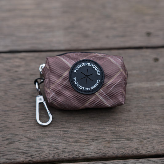 Poop Bag Holder - Brown Tartan
