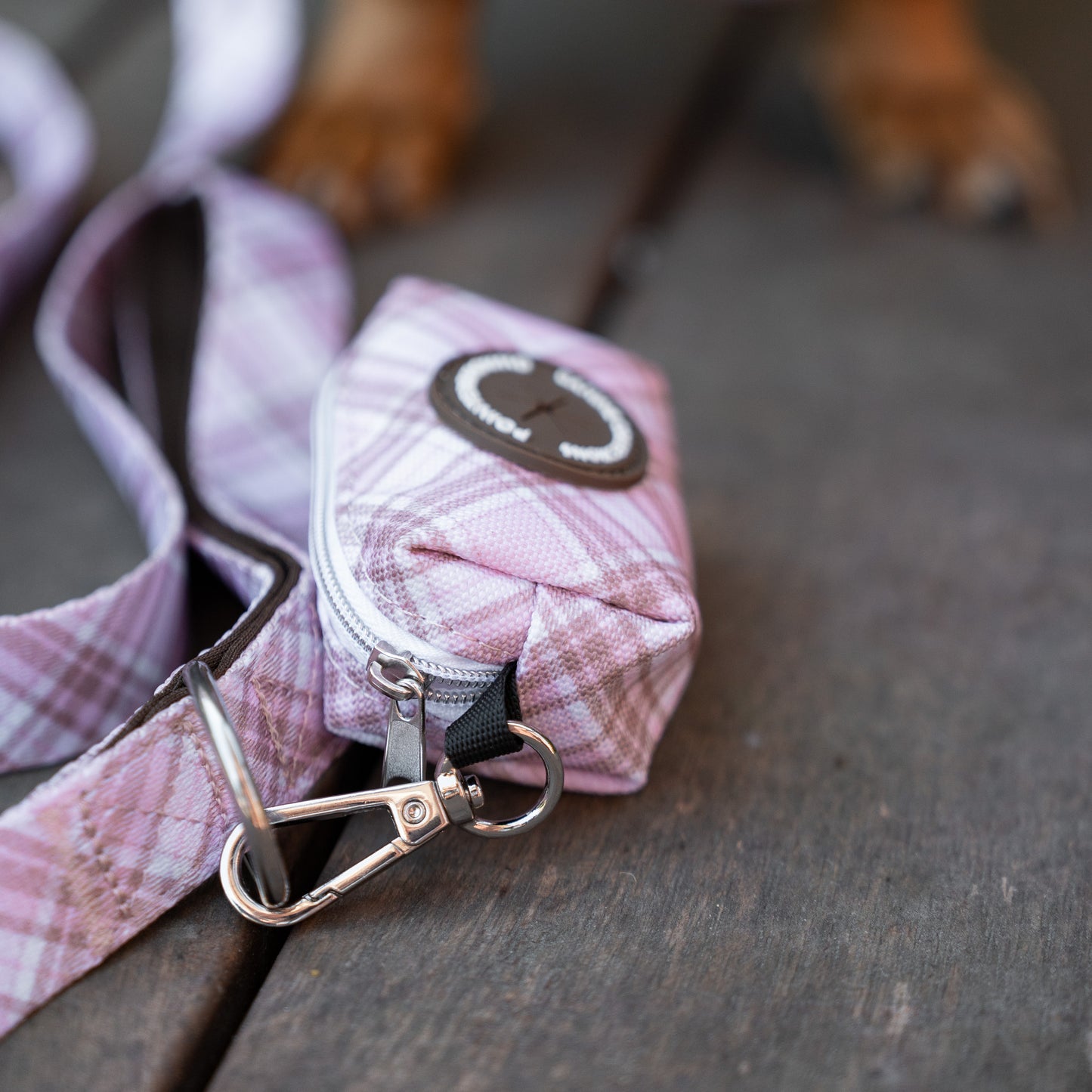 Poop Bag Holder - Pink Tartan