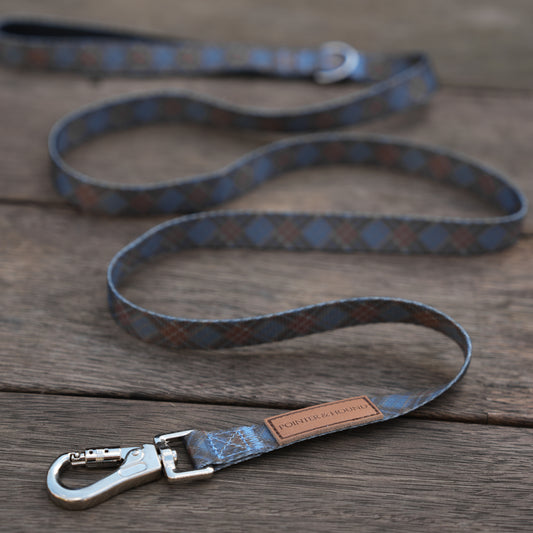 Signature Leash - Blue Tartan