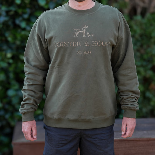 Mens Heritage Crew - Dark Green