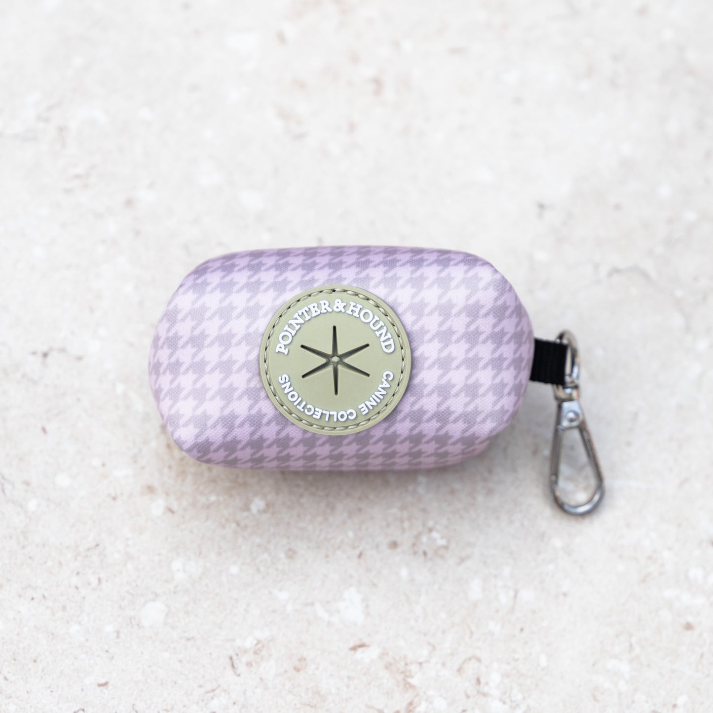 Poop Bag Holder - Lilac Houndstooth