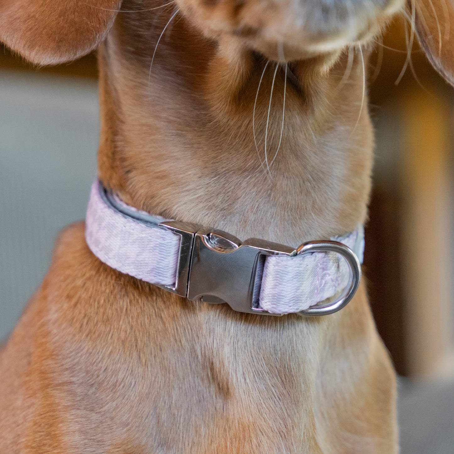 Fabric Collar - Lilac Houndstooth