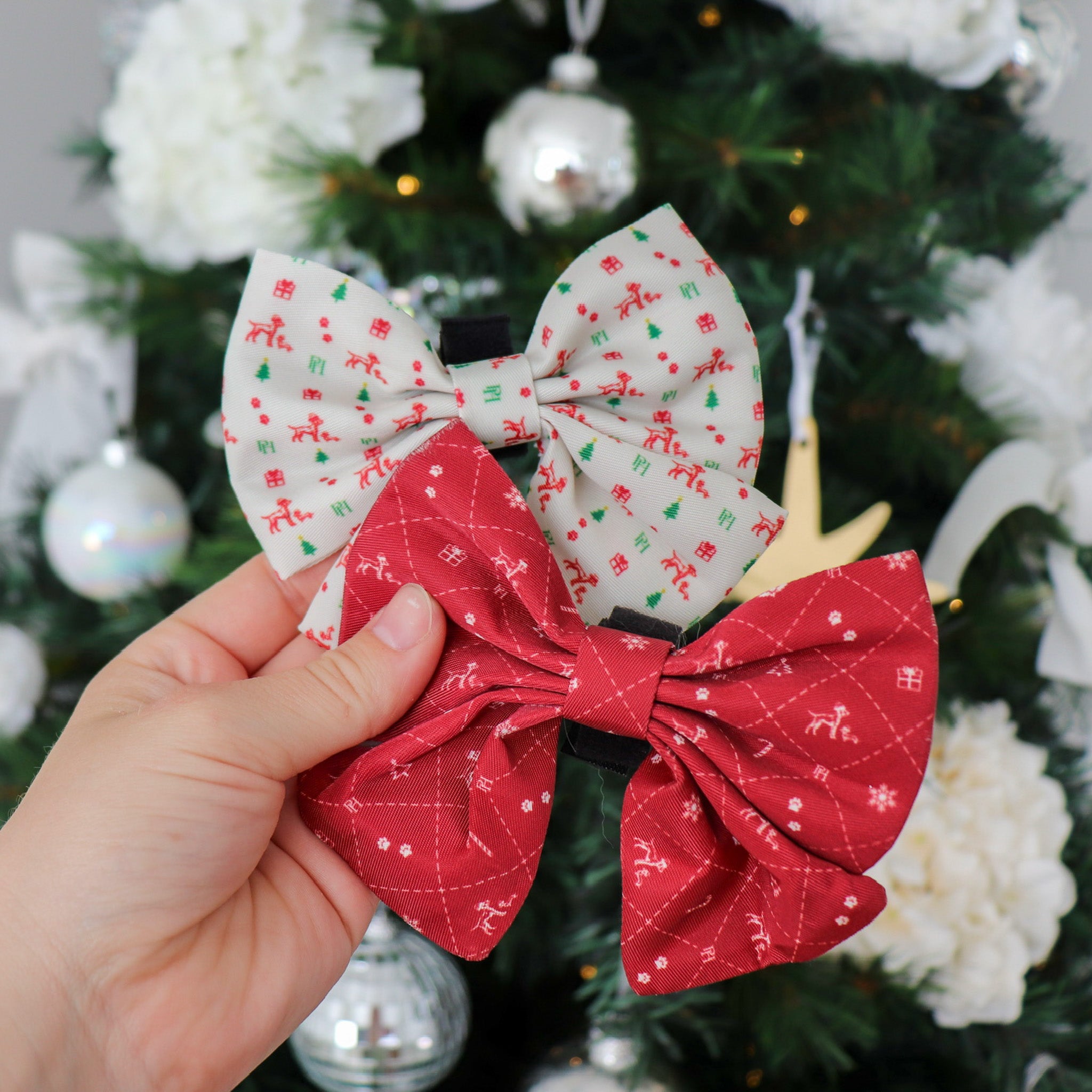 christmas clip on bow tie
